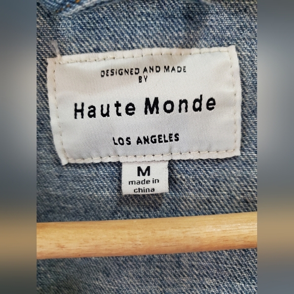 Haute Monde Blue Distressed Jean Jacket - Picture 5 of 5